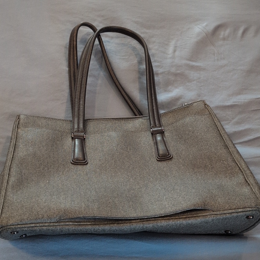 Tumi Sinclair Ana Large Double Zip Business Tote In Gray Canvas